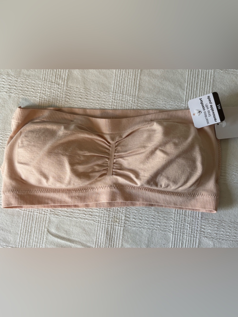 Rene Rofe Strapless Bandeau Bra - Blush Peach